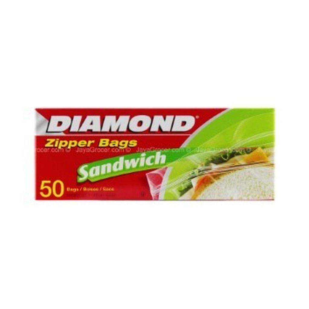 Diamond Zipper Sandwich Bag 50Ct