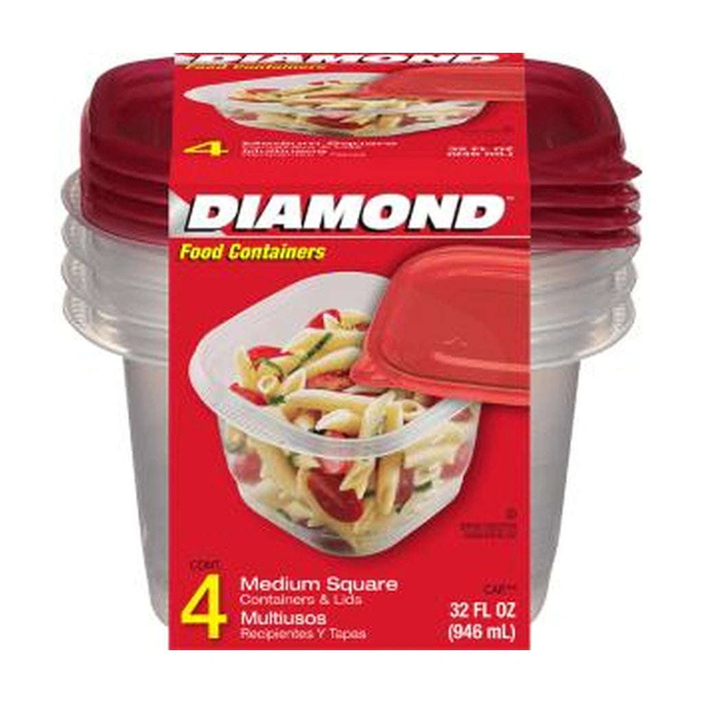 Diamond Square Container Medium 4Ct