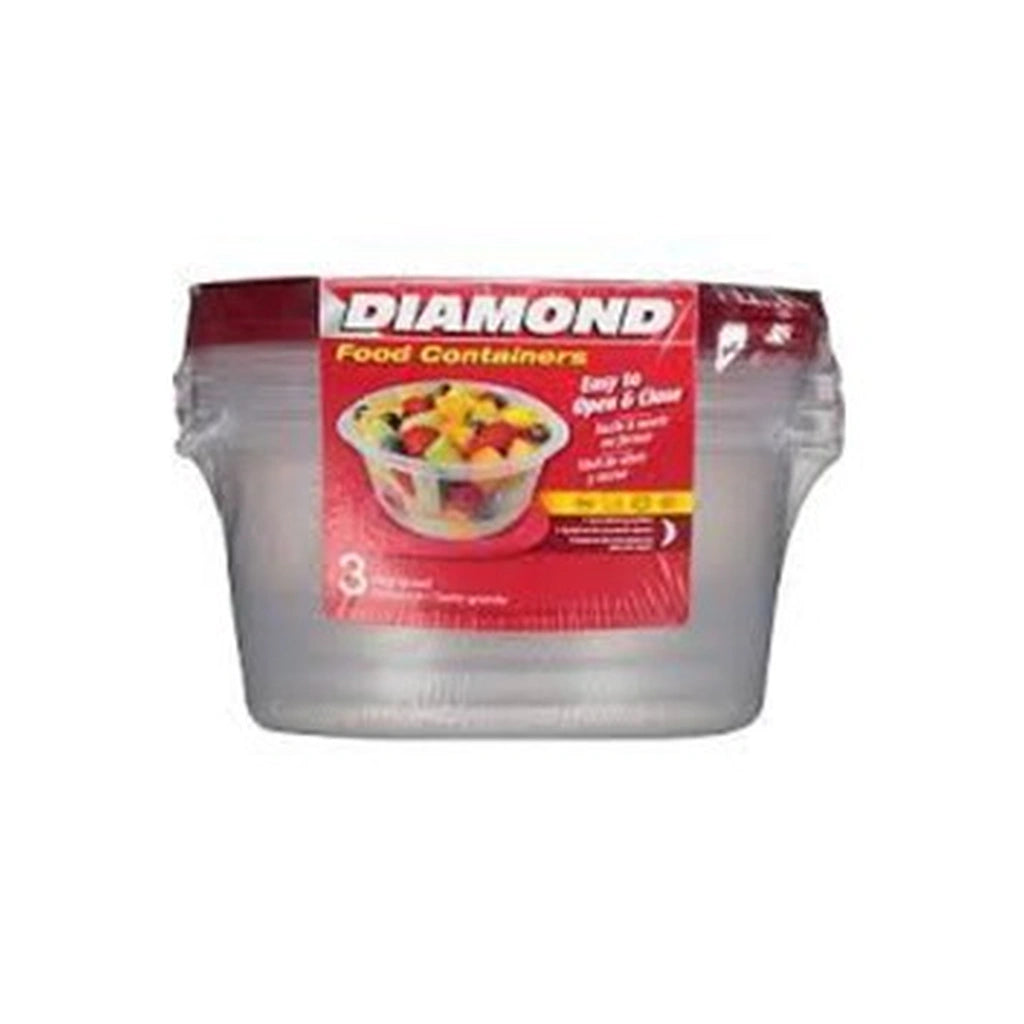 Diamond Deep Dish Container 3Ct