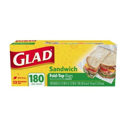 Glad Fold Top Sandwich Bag 180Ct