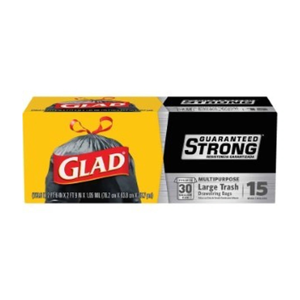 Glad Drawstring Trash 30 Gallon 15Ct