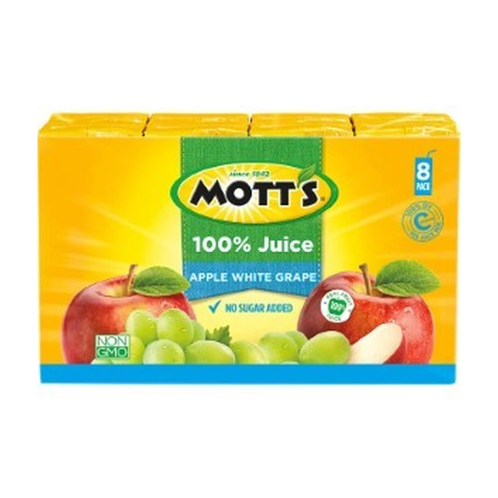 Motts 100% Apple White Grape Juice 6.75O