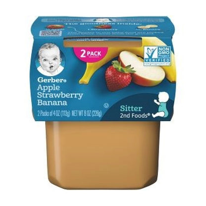 Gerber 2Nd Apple Strawberry Banana 2Pk