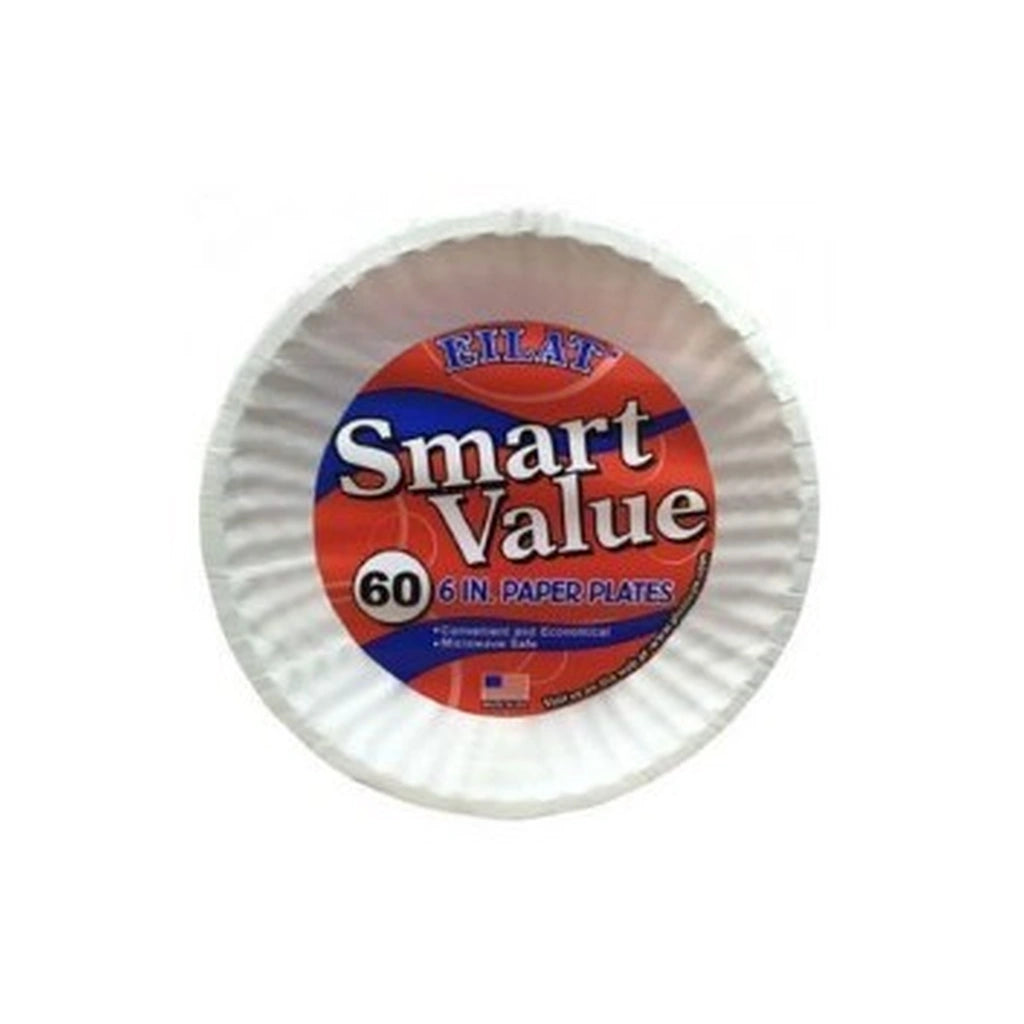 Smart Value 6In Paper Plates 60Ct