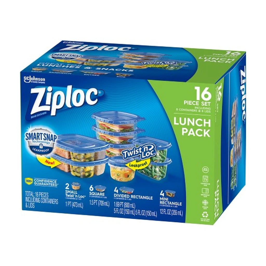 Ziploc Lunch Pack Containers 16Ct