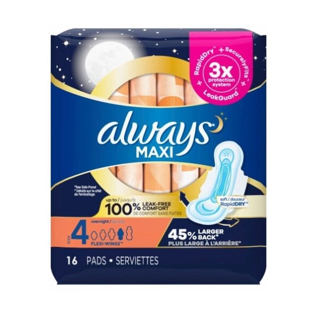 Always Overnight Max With Wings Pads 16C