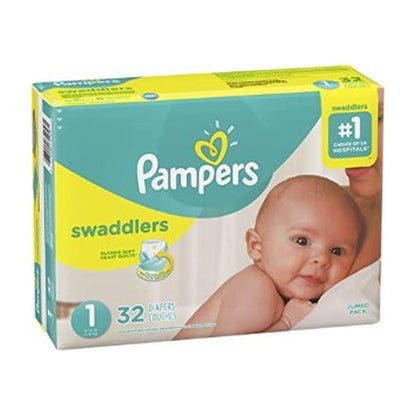 Pampers Swaddlers Size 1 Jumbo 32Ct