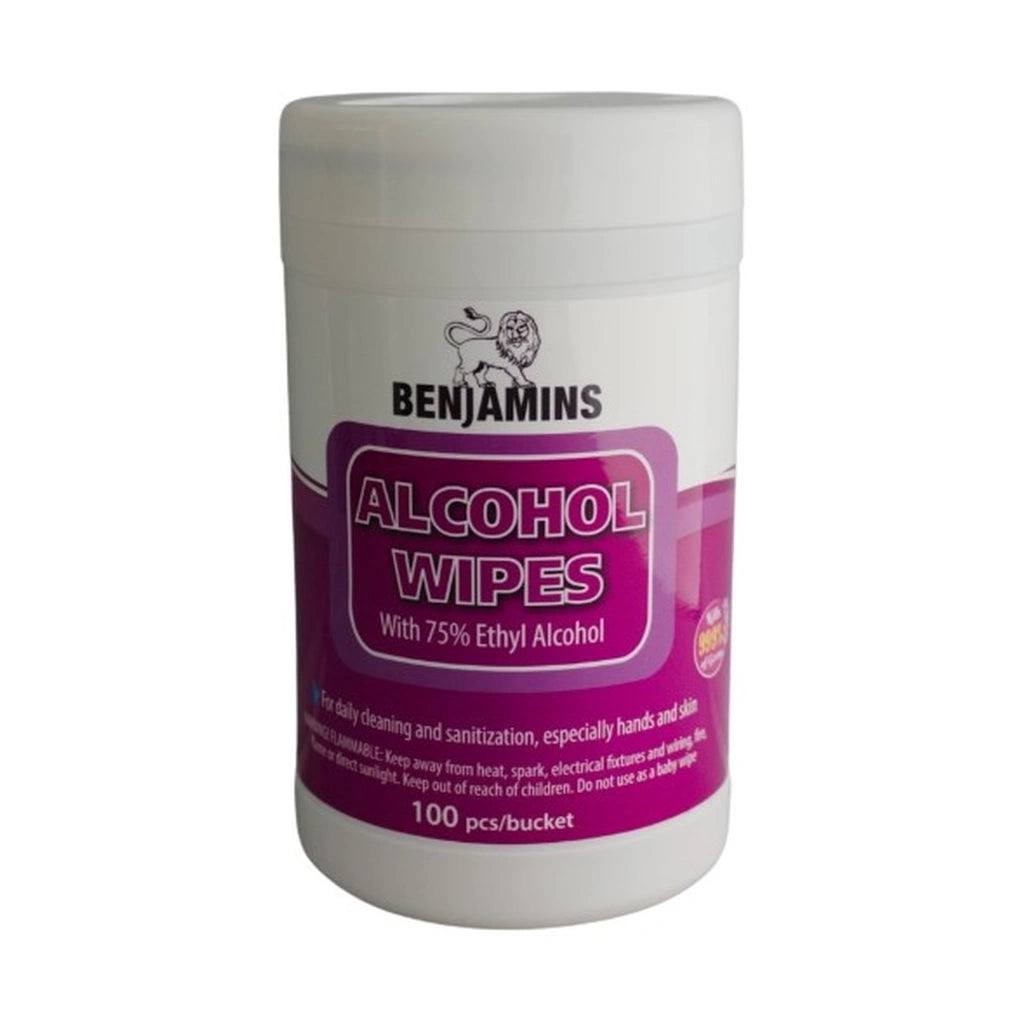 Benjamins Alcohol Wipes Canister 100Ct