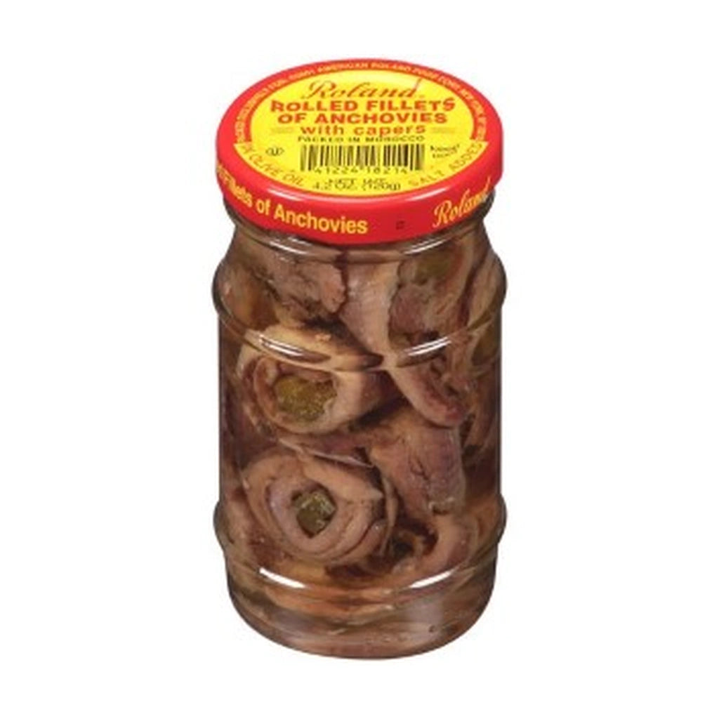 Roland Anchovy Fillets With Capers 120G