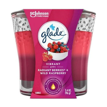 Glade 2N1 Rbry & Wbry Candle 3.4Oz