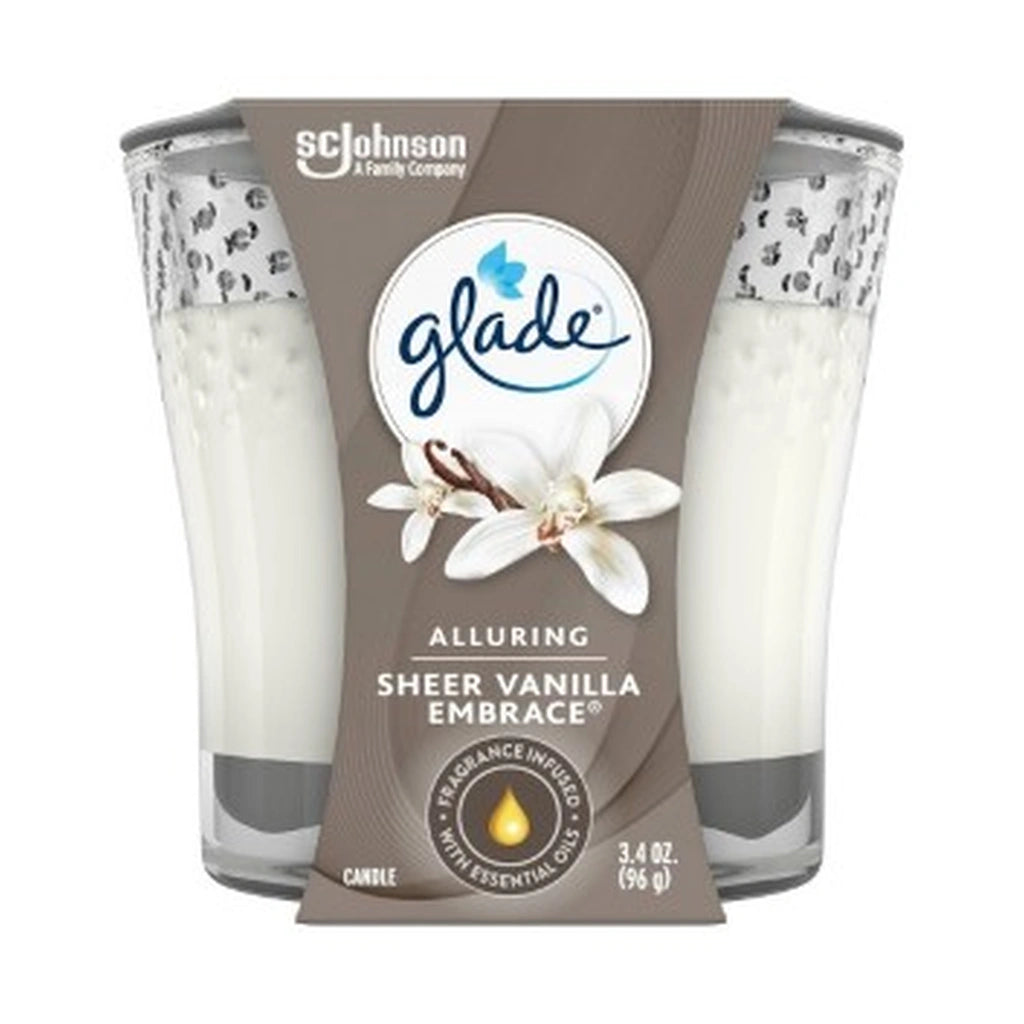 Glade Sheer Vanilla Emb Candle 3.4Oz