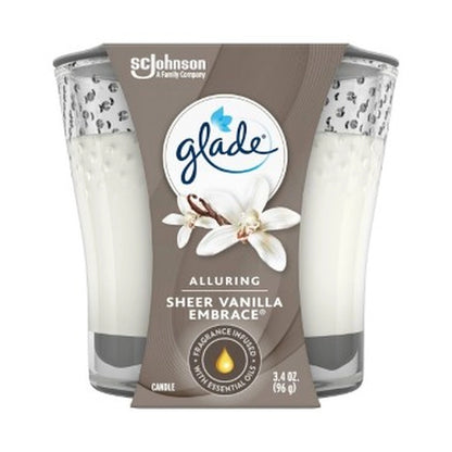 Glade Sheer Vanilla Emb Candle 3.4Oz