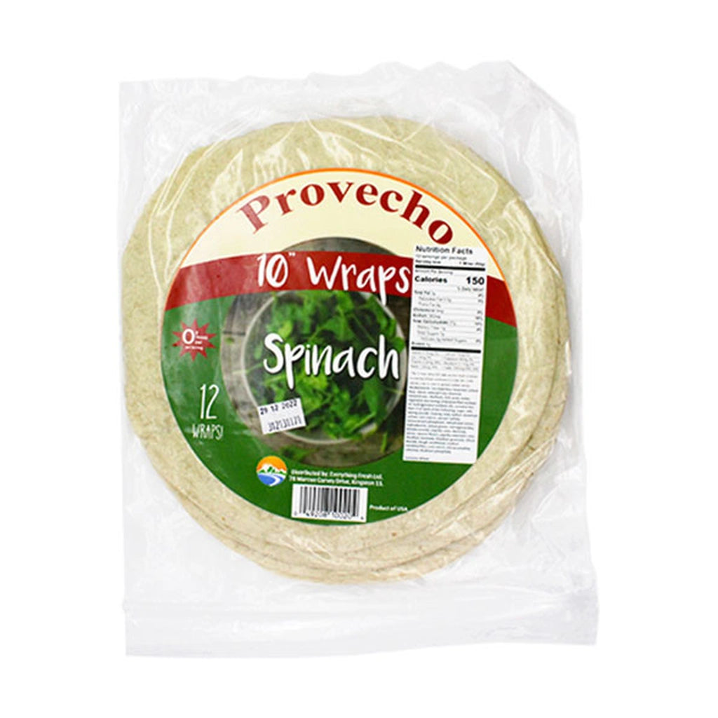 Provecho Spinach Wraps 10 Inches 12S