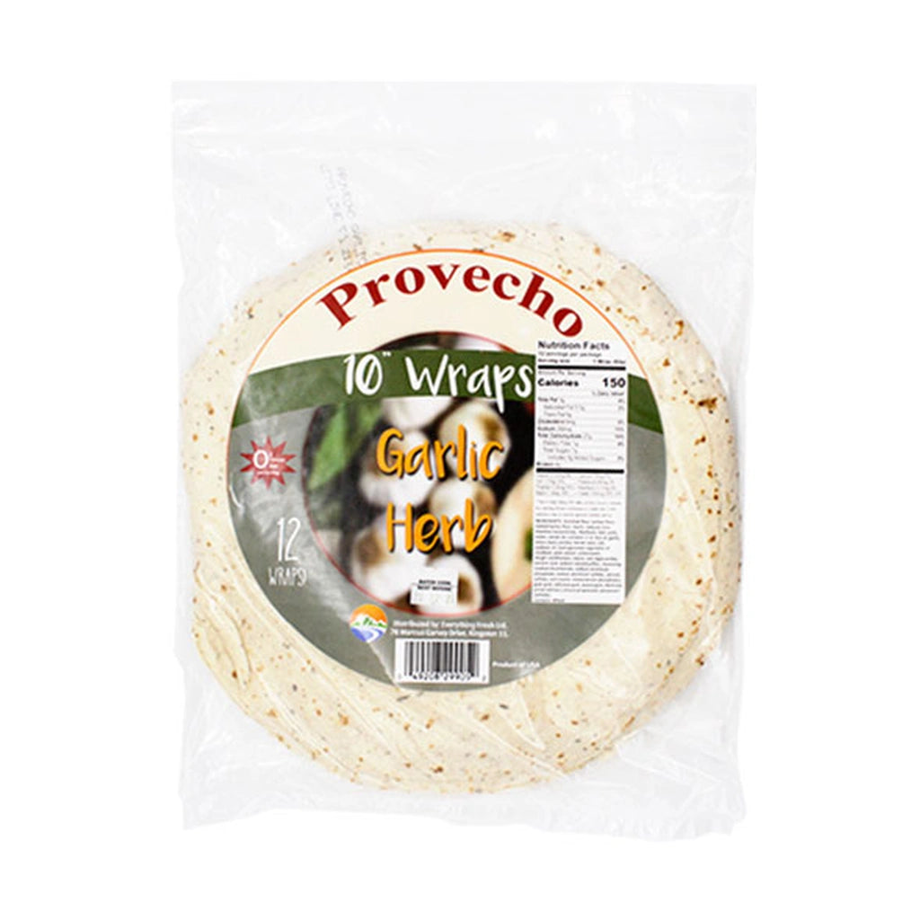 Provecho Garlic Herb Wraps 10 Inches 12S