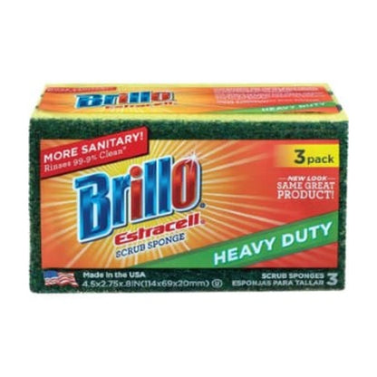Brillo Heavy Duty Scrub Sponge 3Ct