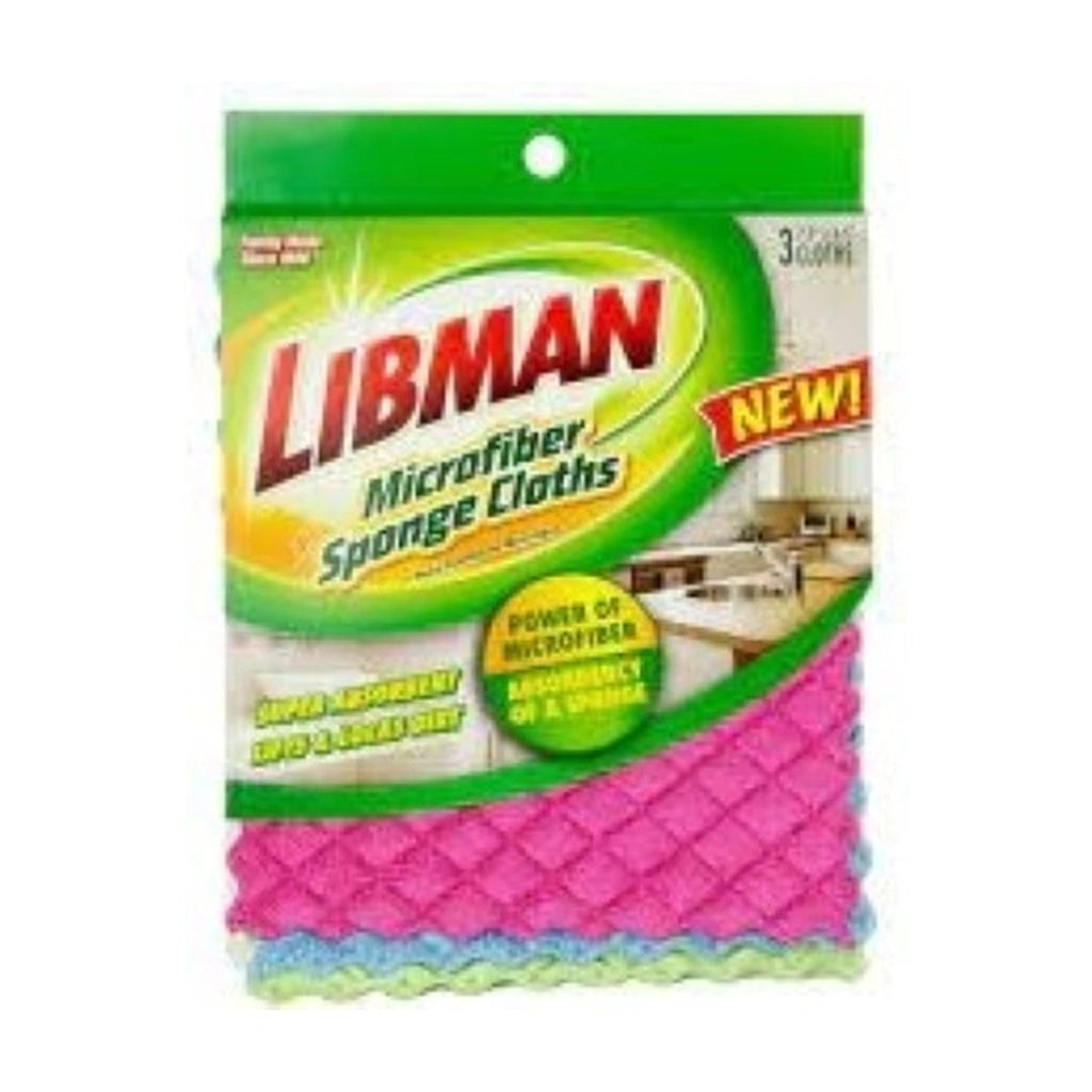 Libman Microfibre Sponge Cloths 3Ct