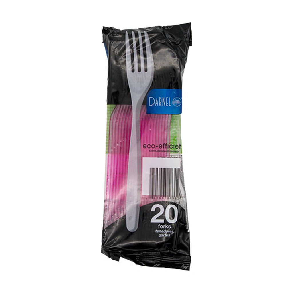 Darnel Forks Clear Pink 20Ct