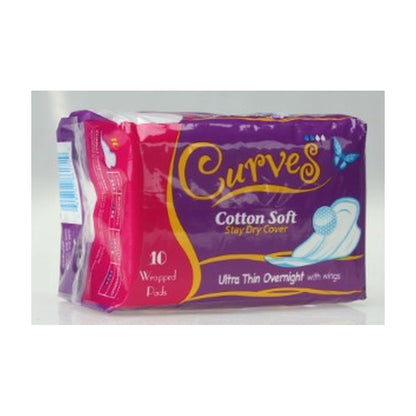 Curves Overnight W/Wings Cotton Soft 10S