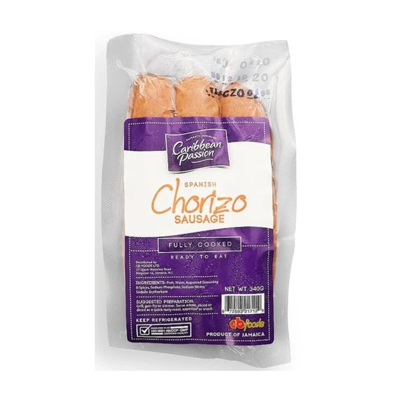 Caribbean Passion Chorizo Sausage 340G