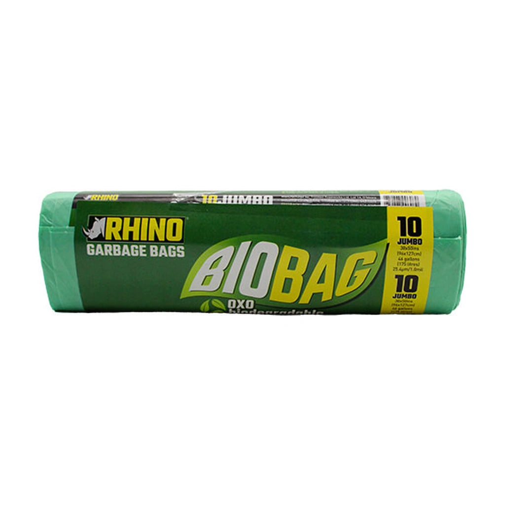 Rhino Green Garbage Bag Jumbo 38X50 10Ct