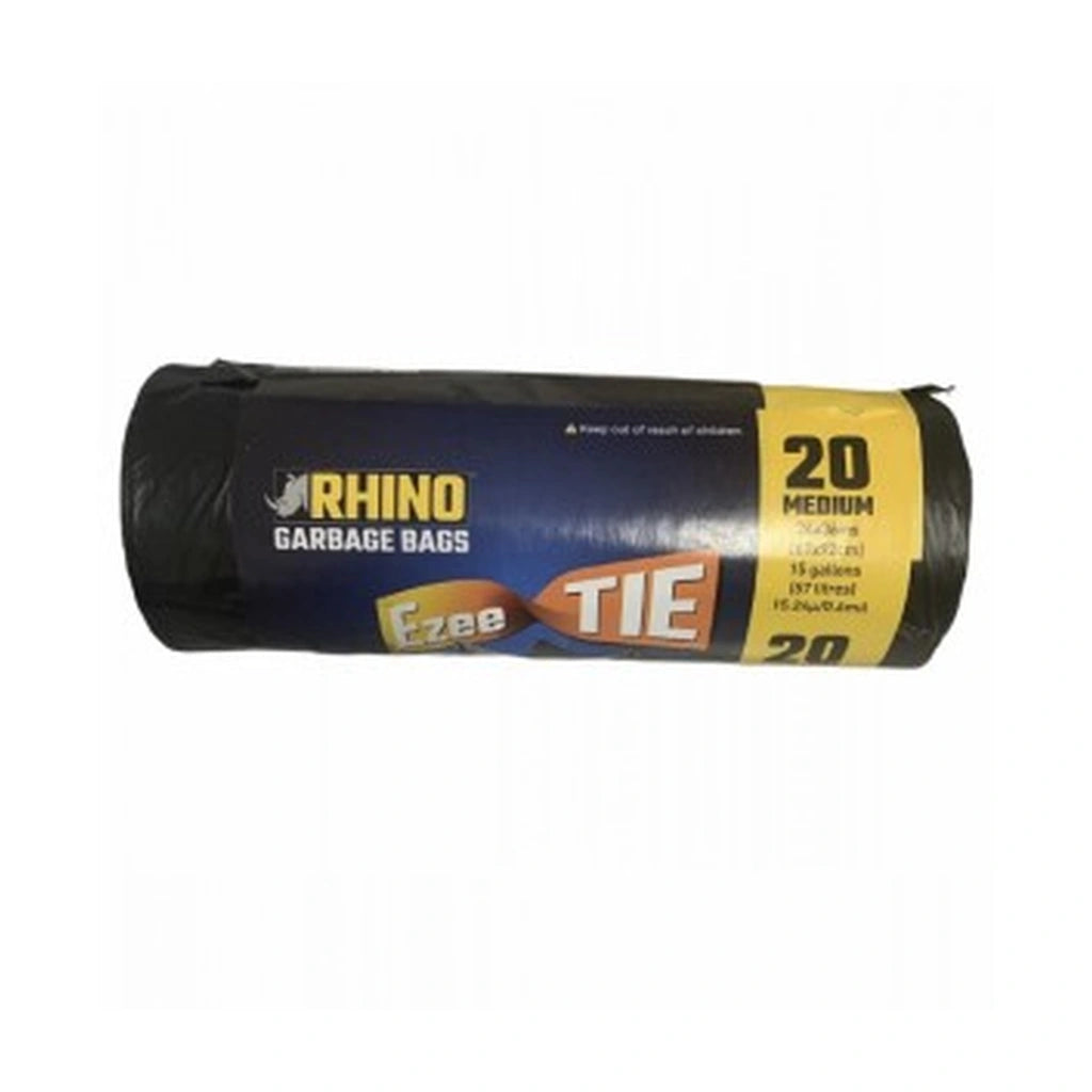 Rhino Ezee Tie Garbage Bags Medium 20Ct