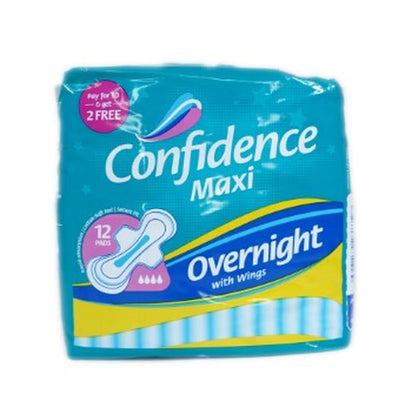 Confidence Sanitary Napkin O/Night 12Pk