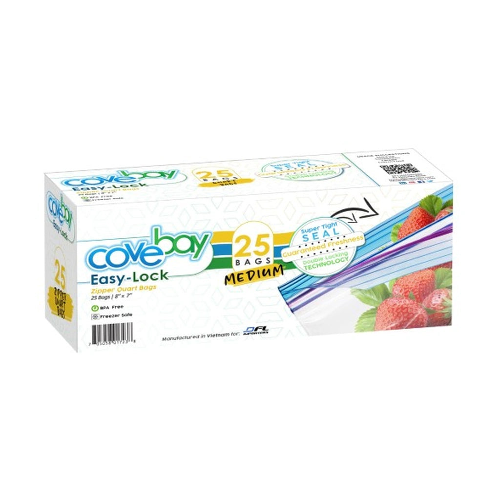 Covebay Quart Medium Double Lock Zipper