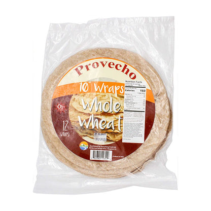 Provecho Whole Wheat Wraps 10 Inches 12C