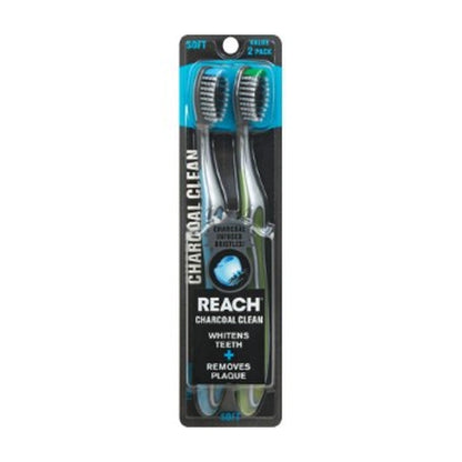 Reach Charcoal Clean Soft Toothbrush 2Pk