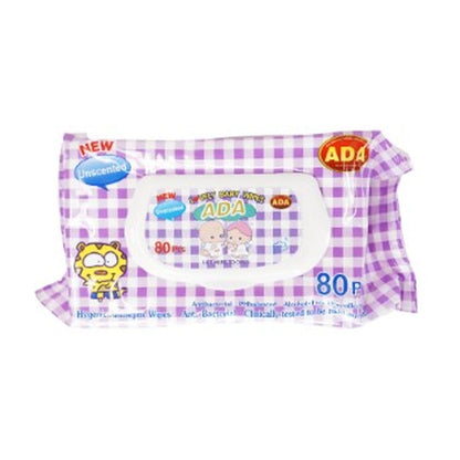 Ada Baby Wipes Large Unscented 80Ct