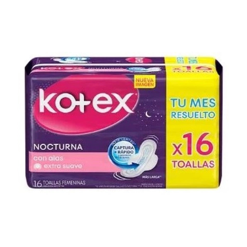 Kotex Nocturna Overnight W/ Wings 16Ct
