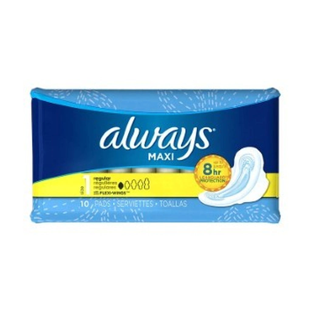 Always Maxi Soft Reg W/Wings 10Ct