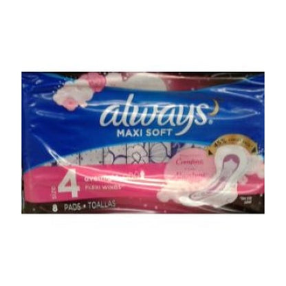 Always Maxi Soft O/Night W/Wings 8Ct