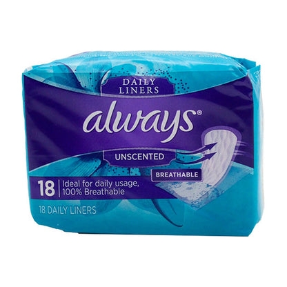 Always Daily Liners Breathable 18Ct