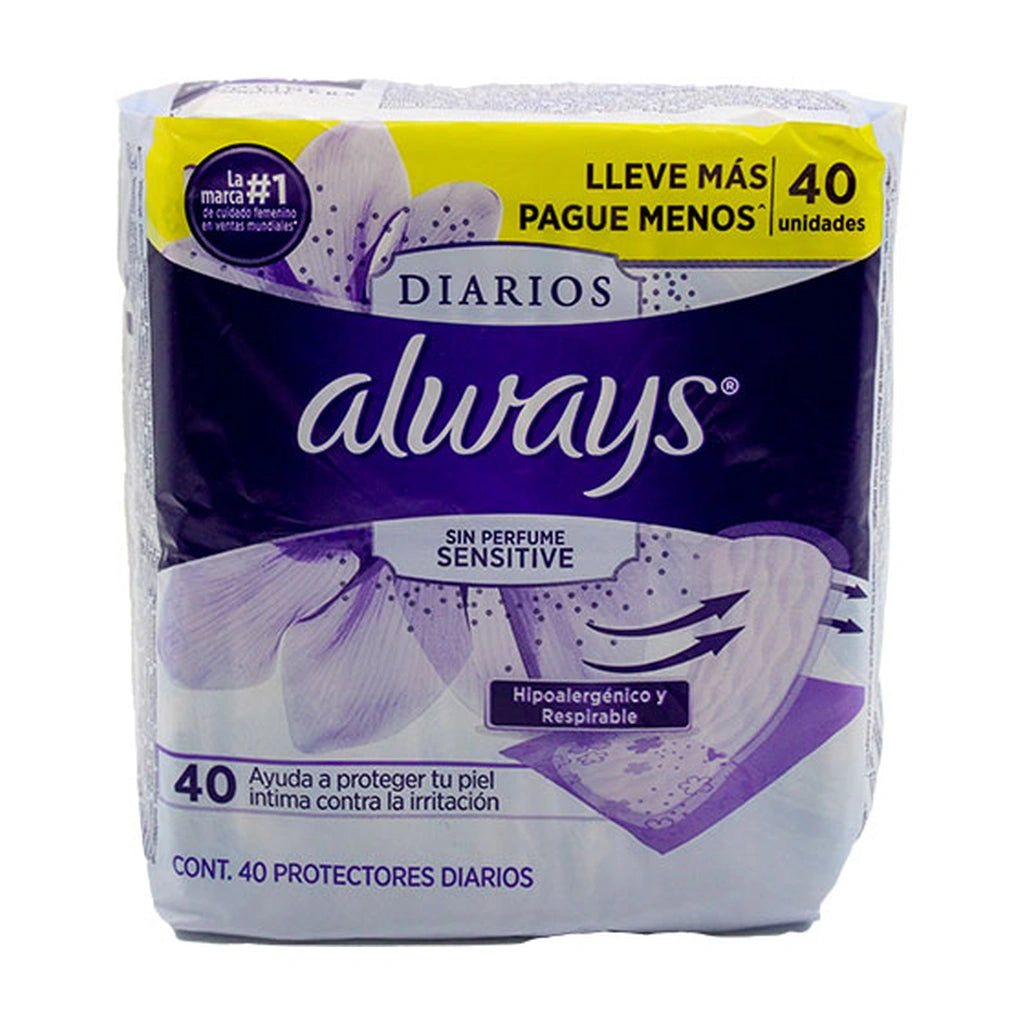Always Daily Liners Unscented 40Ct