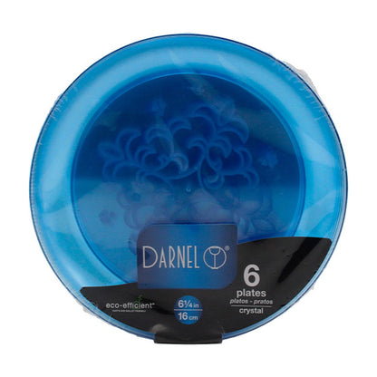 Darnel 6 ?? Plates Clear Blue 6Ct