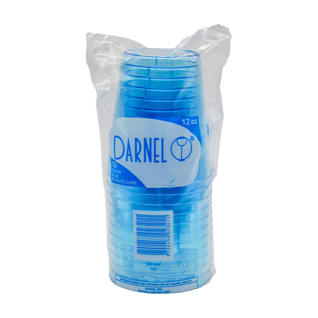 Darnel Clear Blue Cups 12Oz 12Ct
