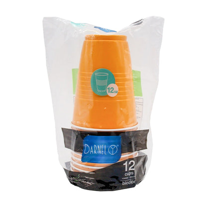 Darnel Yellow & White Pls Cup 12Oz