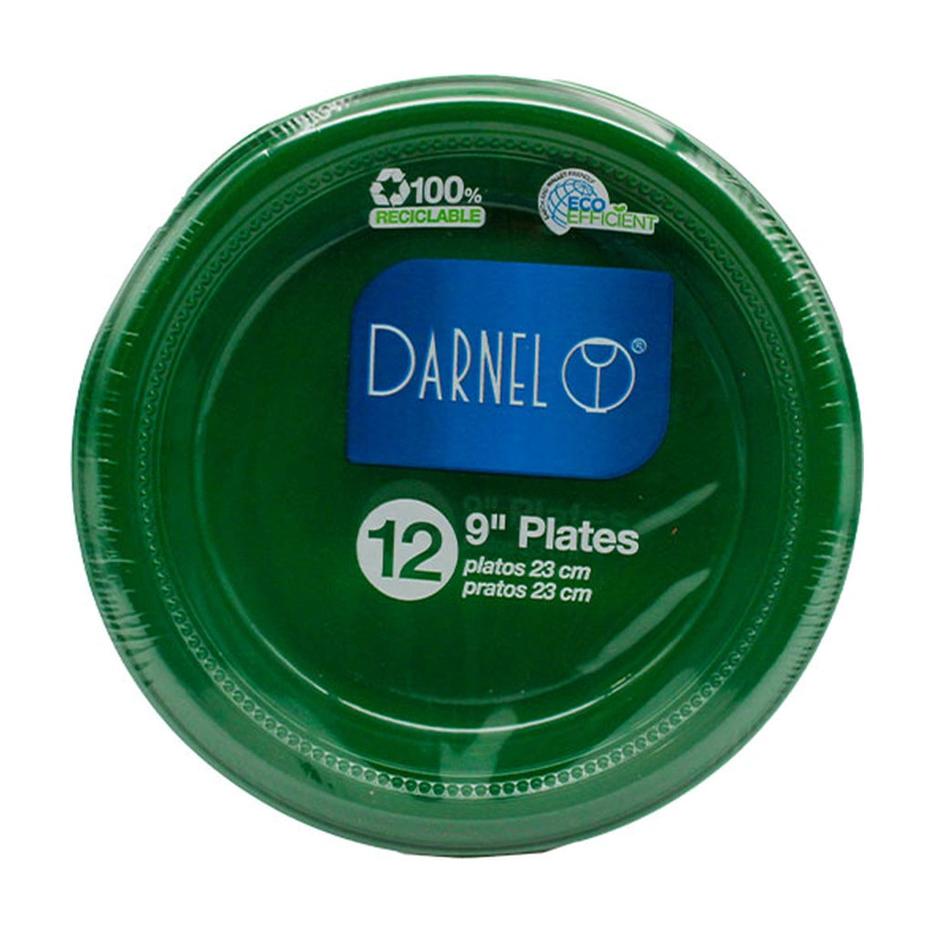 Darnel 9" Colored Plates Green