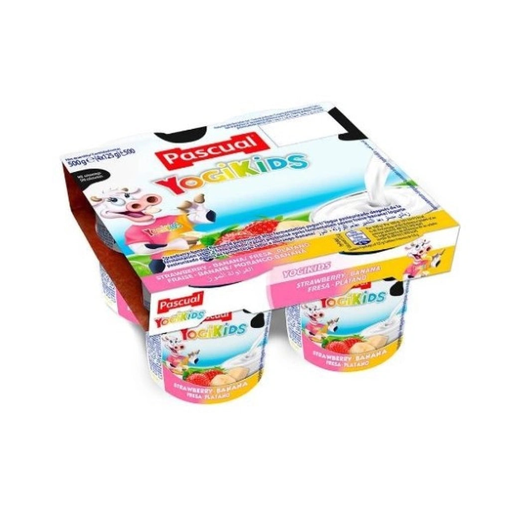 Pascual Strawberry Banana Yogikids 4Pk