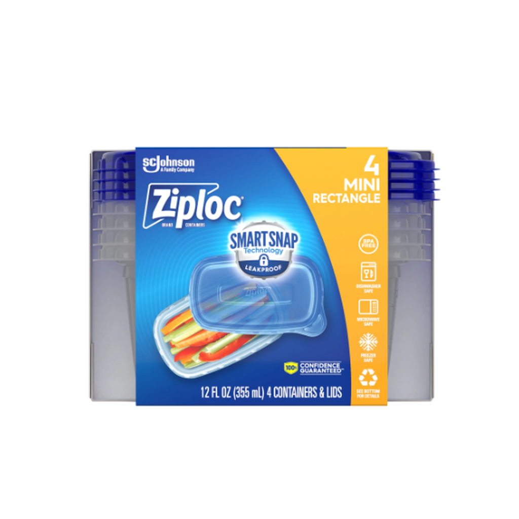 Ziploc Mini Rectangle Container 4Ct