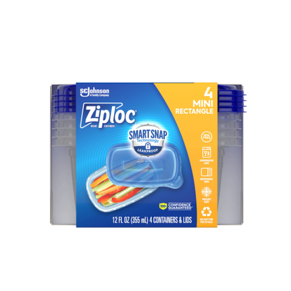 Ziploc Mini Rectangle Container 4Ct
