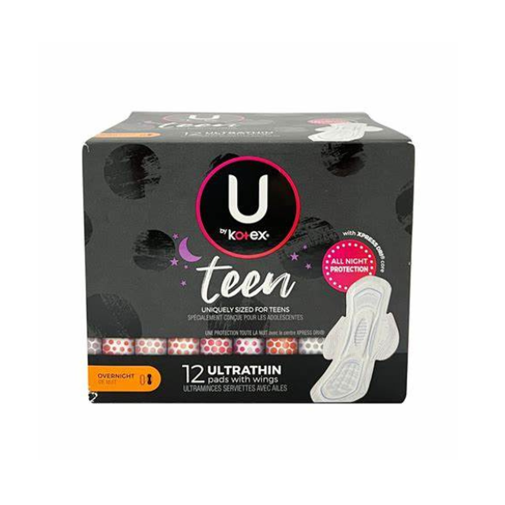 U By Kotex Teen Overnight Protection 12C