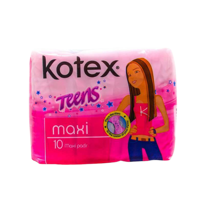 Kotex Teen Maxi Wings 10Ct