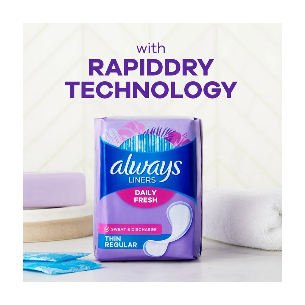 Always P/Liners Thin Wrapped Unscented 12X20'S