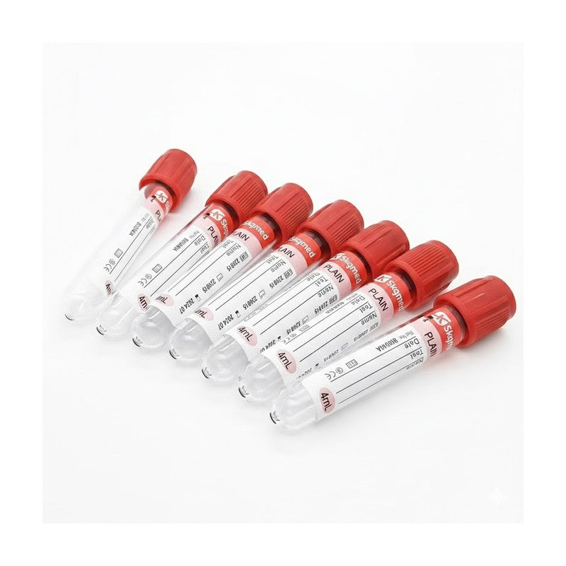 Vac Bct No Additive Pet 6Ml Red Cap 100'S 13/100Mm