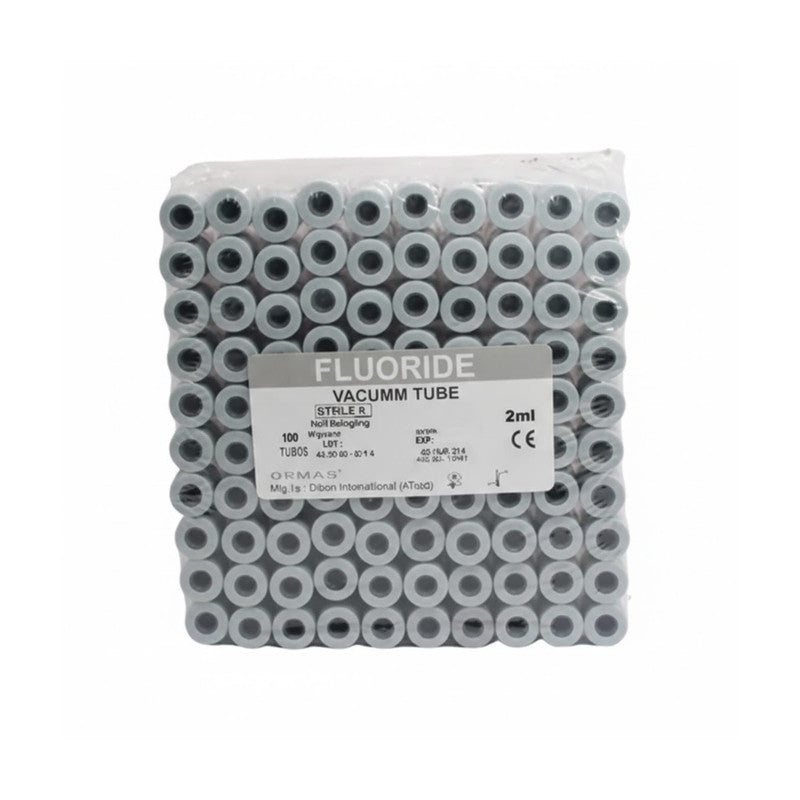 Vac Bct Sodium Fluoride Pet 4Ml Grey Cap 100'S 13/75