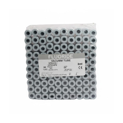 Vac Bct Sodium Fluoride Pet 4Ml Grey Cap 100'S 13/75