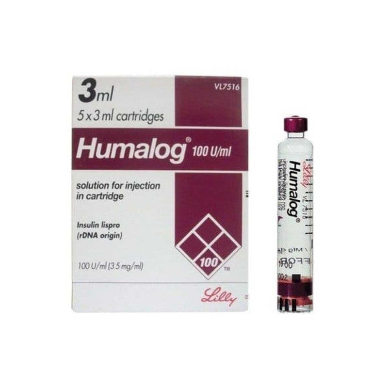 Humalog Cartridge (100Iu/Ml) 3Ml X 5 Vials
